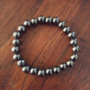 6mm Round Ball Hematite Stretch Bracelet